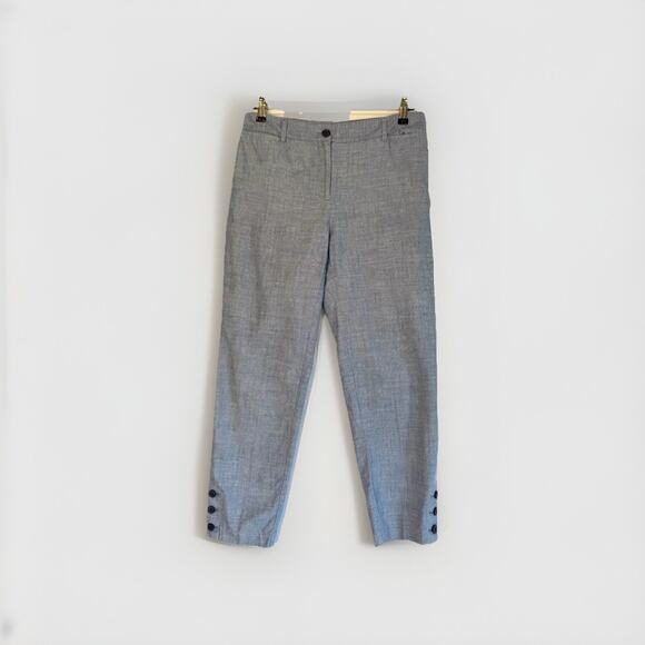 Talbots Perfect Crop Blue Chambray Women's 6 Casual Work Dress Pants Capris - Picture 1 of 4
